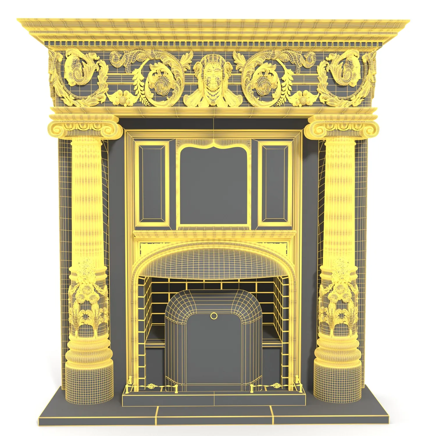 Peat Lobby Fireplace 3D Model_07